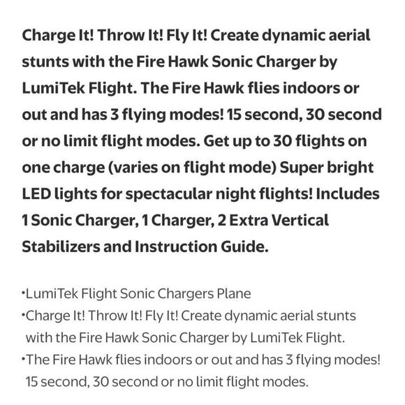 LumiTek Flight Fire Hawk Motorized Propeller Plane - Picture 5 of 6